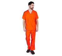 NATURAL UNIFORMS Men's Scrub Set Medical Scrub Top and Pants (XXXL, Orange)
