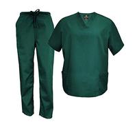 Natural Uniforms Men's Scrub Set Medical Scrub Tops and Pants (XXX-Large, Hunter Green)