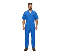 Natural Uniforms Mens Short Sleeve Coveralls Zippered - Blue - Medium