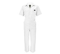 Natural Uniforms Mens Short Sleeve Coveralls Zippered - White - Large