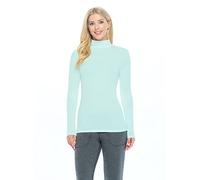 Natural Uniforms Women's Long Sleeve Mock Turtle-Neck T-Shirt Under Scrub, Aqua, S