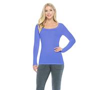Natural Uniforms Women's Long Sleeve Scoop-Neck T-Shirt Under Scrub, Ceil Blue, 3X-Large