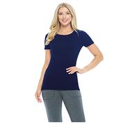 Natural Uniforms Women's Short Sleeve Round-Neck T-Shirt Under Scrub, True Navy Blue, Medium
