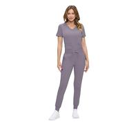 Natural Uniforms Womens Ultra-Soft Luxe Stretch Jogger Scrub Set with Regular and Petite Sizes (Charcoal, Large)