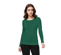 Natural Uniforms Women's Under Scrub Tee Crew Neck Long Sleeve T-Shirt - green - Large