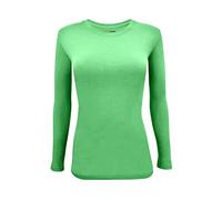 Natural Uniforms Women's Under Scrub Tee Crew Neck Long Sleeve T-Shirt, Lime Green, M