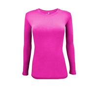 Natural Uniforms Women's Under Scrub Tee Crew Neck Long Sleeve T-Shirt - pink - Medium