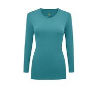 Natural Uniforms Women's Under Scrub Tee V-Neck Long Sleeve T-Shirt - blue - Large