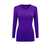 Natural Uniforms Women's Under Scrub Tee V-Neck Long Sleeve T-Shirt (Purple, Large)