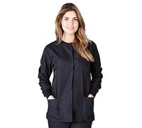 Natural Uniforms Women's Warm Up Jacket Medical Scrub Jacket (XS to 5XL) (X-Large, Black)