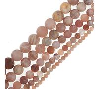 Natural Unpolished Moonstone Matte Round Gemstone Beads for Jewelry Making (8MM)