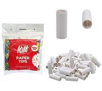Natural Unrefined King Size Pre-Rolled White Paper Tips Cigarette Roach Filter Rolling Paper for Hand Rolled Cigarette (450 Tips)