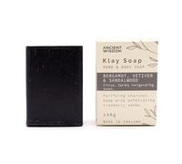 Natural Vegan-Friendly Klay Soaps | UK Made with Shea Butter, Kaolin Clay & Essential Oils Scented Soap Bars - Citrus, Lavender, Sandalwood | Exfoliating & Moisturizing (Bergamot & Sandalwood)