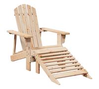 (natural) vidaXL Adirondack Chair with Ottoman Outdoor Chair Garden Chair Solid Wood Fir