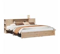 (natural) vidaXL Bookcase Bed without Mattress Bed White Small Double Solid Wood Pine