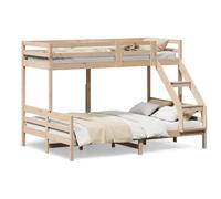 (natural) vidaXL Bunk Bed Kids Twin Sleeper 90x200/140x200 cm White Solid Wood Pine