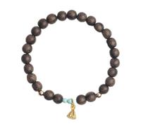 Natural Vietnamese Agarwood Mala Bracelet for Yoga and Meditation | Handmade Buddha Beads with Gems | 6.5mm Prayer Bracelet for Peace and Health