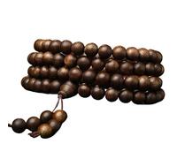 Natural Vietnamese Phu Son Agarwood Sinking Buddha Beads Rosary 108-Bead Cultural Artifact