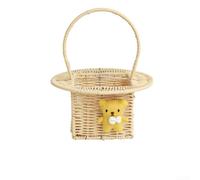 Natural Vine Easter Basket Large Capacity - Decorative Storage Box for Candy Toys & Nursery Organisers - Sturdy Handle for Family Fun - 20x13x28cm(F)