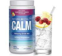 Natural Vitality Calm Magnesium Powder Supplement | Relaxing Drink Mix | 100 Servings | High Strength Magnesium Carbonate | for Women & Men | Vegan | Natural Raspberry-Lemon Flavour | 400g