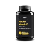 Natural Vitamin E - 400 IU, (D-Alpha-Tocopherol), 200 Softgels | with Organic Extra Virgin Olive Oil | Antioxidant and Anti-Aging | Zenement