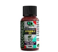 Natural Vitamin E Oil Moisturising and Nourishing Oil For Skin Scars Hair & Face Scalp Nails Moisturising & Hydrating Carrier Oils Vegan Cruelty Free Hexane Free No GMO 10ml Cap