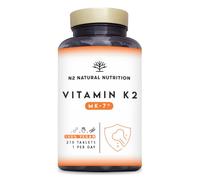 Natural Vitamin K2 Mk7 Capsules, High Concentration 200µg. for Hear, Brain and Bones. 120 Vegetable Capsules. UK Vegan Certified. N2 Natural Nutrition