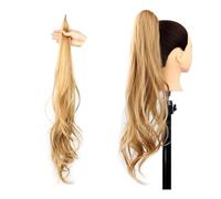 Natural Wave Flexible Wrap Around PonyTail Long Fake Tail Hair Extensions Synthetic Wavy Hairpieces Horse Tail Stunning Look(27)