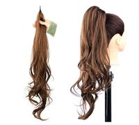 Natural Wave Flexible Wrap Around PonyTail Long Fake Tail Hair Extensions Synthetic Wavy Hairpieces Horse Tail Perfect Looking(M2-30)
