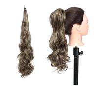 Natural Wave Flexible Wrap Around PonyTail Long Fake Tail Hair Extensions Synthetic Wavy Hairpieces Horse Tail Stunning Look(P4-27)