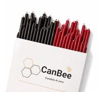 Natural Wax Black and Red Ritual Candles - Set of 50 16cm x 5mm - Thin Candles for Intense Meditation and Protection Symbolism - Approx 40 Minutes - CanBee