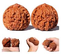 Natural Wenwan Walnut Hand Massage Balls | 1 Pair 1.8" Chinese Health Walnuts Fidget Toy for Stress & Anxiety Relief | Reflexology Hand Therapy Balls for Finger Dexterity & Relaxation Wellness Gift