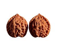 Natural Wenwan Walnut Hand Massage Balls, Solid Wood, Chinese Stress Relief and Grip Strengthener, Portable Fidget for Focus and Joint Mobility (D)