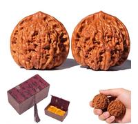 Natural Wenwan Walnuts Hand Massage Balls, Chinese Walnuts Fidget, Hand Training Massage Stress Relief & Anxiety, Finger Exercise & Desk Decor Gift