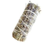 Natural White and Blue Sage Smudge Sticks with Lavender, 10 Pack Dried Herb Bundles for Aromatherapy, Meditation, 4 Inch Traditional Cotton String Wrapped Incense (Lavender+Blue sage)