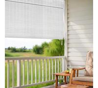 Natural White Bamboo Roller for Blind Gardens & Patios Outdoor UV Protection & Privacy Screen Lightweight, Weather-Resistant, Vertical Wood Roman Shades