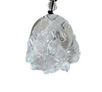 Natural White Crystal Nine-Tailed Fox Pendant Necklace (with lanyard) for Women Genuine Jade 2