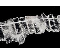 Natural White Crystal Points Beads Irregular Flat Strip Loose Stick Beads Gemstone for Jewelry Making Healing Crystal Polished/Raw Quartz Top Drilled