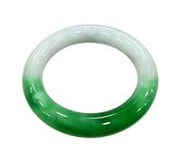 Natural White Green Jadeite Feng Shui Round Bangle Women Jade Bracelet