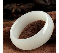 Natural White Hand Carved 70mm Large Widened and Thickened Jade Arm Fashion Men's and Women's Large (Gem Color : Red)