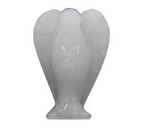 Natural White Jade Gemstone Peace Angel Pocket Guardian Healing Statue 2 Inch