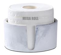 Natural White Marble Textures Toilet Paper Holder Stand for Bathroom Countertop or Floating Shelves,Toilet Top Decorative Roll Organizer Mega Roll 5.5 Inches or Less, Free Standing Mega Roll Storage