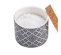 Natural White Rock Salt in Ceramic Pinch Pot Salt Pig with Lid 200g