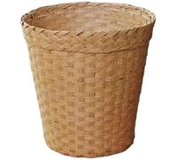 Natural Wicker Bathroom Trash Can, Wicker Waste Basket For Bathroom, Log Color Small Woven Basket Trash Can, Round Household Laundry Hamper For Home Offices, Basket Trash Can, 7x10 Inch