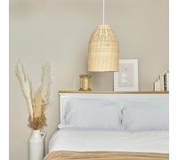 Natural Wicker Ceiling Light Shade Pendant Lampshade Easy Fit Scandi Boho Rattan