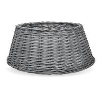 Natural Wicker Christmas Tree Skirt - Rustic Handwoven Tree Base Cover for Real & Artificial Trees - Grey Decorative Tree Stand Hider for Festive Home Décor - Reusable Holiday Accessory (Large - D65)
