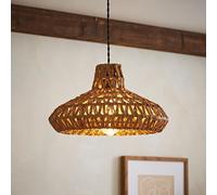 Natural Wicker Rattan Ceiling Pendant Light Shade Lampshade LED Bulb Scandi Boho
