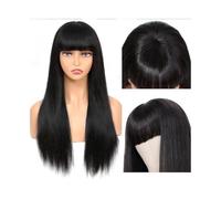 Natural wig Human Hair Wigs with Bangs 18-36 Inches Straight Non Lace Wig for Women wigs for Women(34inches)