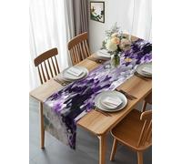 Natural Wild Crystal Agate Stone Table Runner 108 Inches Long, Abstract Modern Marble Texture Washable Table Runners Heat-Insulation Kitchen Dining Table Decorations for Home Party Decor 13x108in
