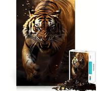 Natural Wild Tiger Animal Jigsaw Puzzles for Adults1000 Pieces Focus Brain Toy Relax Time Tight Edge Santa Wish Pick (50x75cm)